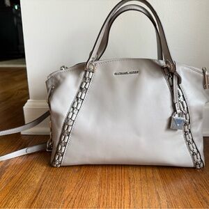 Michael Kors Silver Satchel Bag